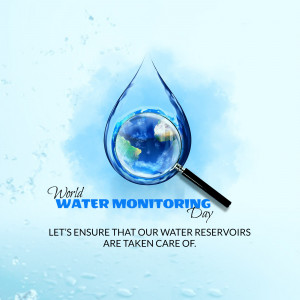 Image depicting a water droplet containing the Earth, symbolizing water monitoring and conservation.