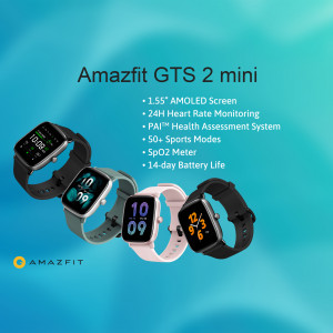 Amazfit GTS 2 mini smartwatch in multiple colors