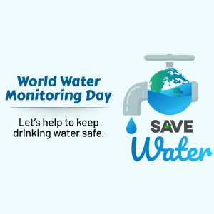 World Water Monitoring Day graphic with a faucet and globe