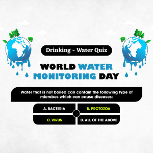 Image promoting a quiz about water safety for World Water Monitoring Day