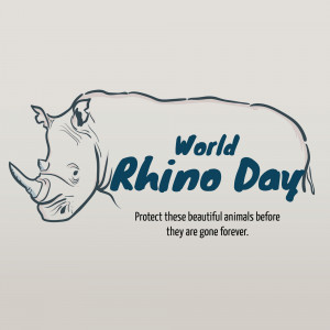 Illustration of a rhino with World Rhino Day text