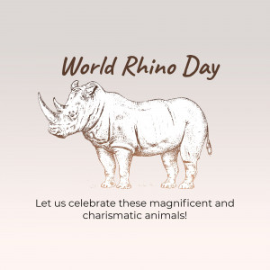 Illustration of a rhino with text 'World Rhino Day'