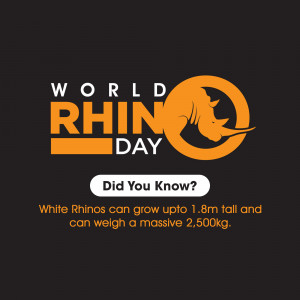 World Rhino Day graphic with a rhino silhouette and informational text.