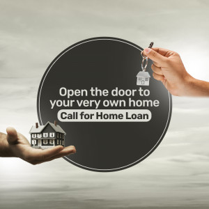 Hands exchanging a house and keys with a home loan call to action