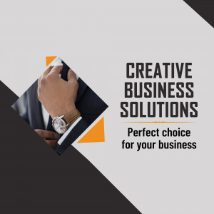 Image of a person wearing a watch and holding a document with text 'Creative Business Solutions'