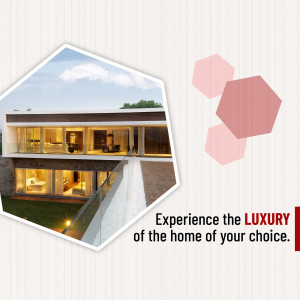 A modern, luxurious house with a glass facade and a walkway leading to the entrance.