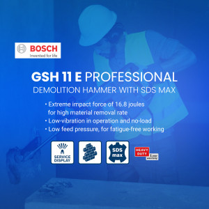 Bosch GSH 11 E Professional Demolition Hammer with SDS Max - Construction Tool