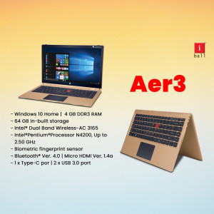 ba11 Aer3 laptop with keyboard and specifications