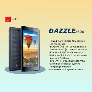 iBall Dazzle 3500 Tablet with Hot Air Balloon Display
