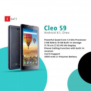 iBall Cleo S9 Android Tablet with Hot Air Balloon Wallpaper