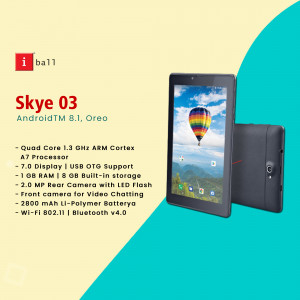 iBall Skye 03 Android Tablet with Hot Air Balloon Display