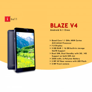 iBall Blaze V4 Android Smartphone with Specifications