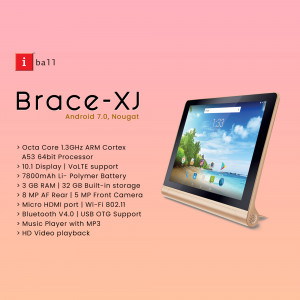 iBall Brace-XJ Android 7.0 Nougat Tablet with specifications