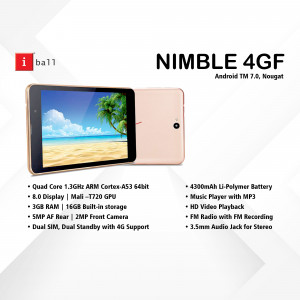 iBall Nimble 4GF Android Tablet with Specifications