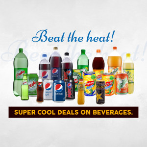 Assortment of popular beverage brands on sale