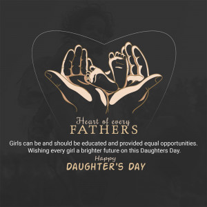 Hands cradling baby feet with 'Happy Daughter's Day' message