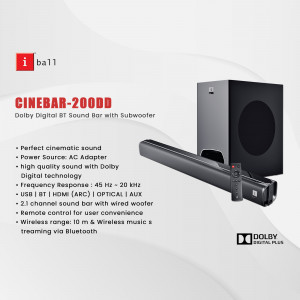 iBall Cinebar-200DD Dolby Digital BT Sound Bar with Subwoofer