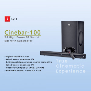 iBall Cinebar-100 2.1 High Power BT Sound Bar with Subwoofer