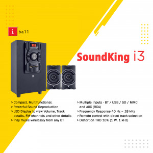 iBall SoundKing i3 2.1 Channel Speaker with Subwoofer
