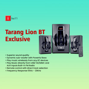 iBall Tarang Lion BT Exclusive 2.1 Channel Speaker with Remote