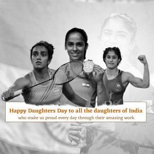 Collage of Indian female athletes celebrating Daughters Day