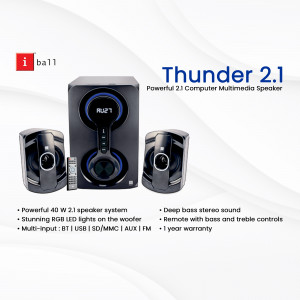 iBall Thunder 2.1 Computer Multimedia Speaker - Black