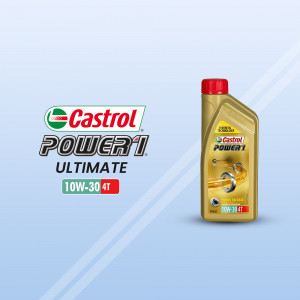 Castrol Power 1 Ultimate 10W-30 4T motorcycle engine oil bottle