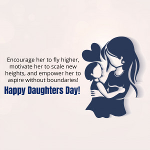 Silhouette of a mother hugging her daughter with inspirational text.