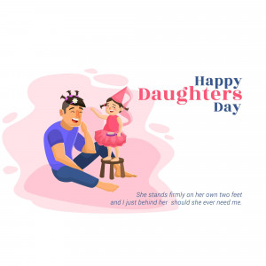 Illustration of a father and daughter celebrating Daughters Day