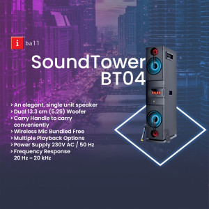 iBall SoundTower BT04 Bluetooth Speaker with Cityscape Background