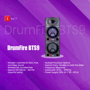iBall DrumFire BTS9 Bluetooth Speaker with LED Lights