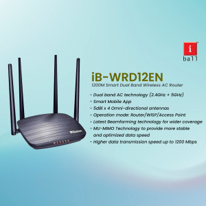 iBall iB-WRD12EN 1200M Smart Dual Band Wireless AC Router