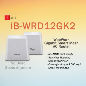 iBall iB-WRD12GK2 WebWork Gigabit Smart Mesh AC Router - Two Routers Displayed