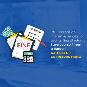 Image depicting GST return filing, penalties, and financial burden.