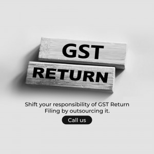 Image depicting wooden blocks with 'GST RETURN' text, promoting GST return filing outsourcing services.