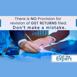 Image depicting a warning about the lack of revision for filed GST returns.