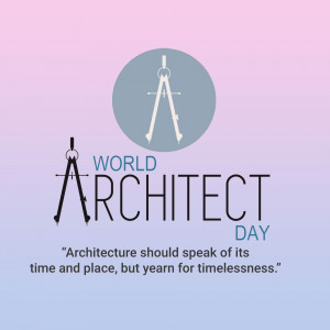 World Architect Day graphic with a compass and text