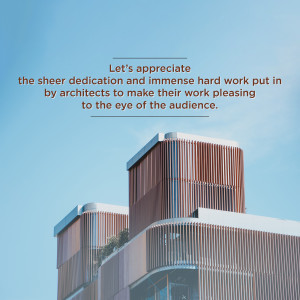 Modern building with unique facade design