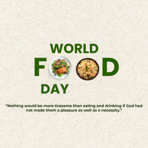 World Food Day graphic with food images and text