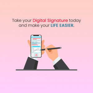 Illustration of a hand signing a document on a smartphone with a digital pen.