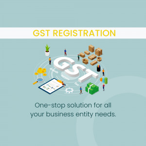 GST Registration graphic with isometric illustrations