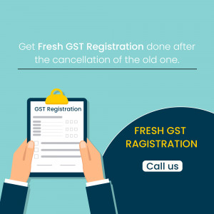 Image depicting GST registration process after cancellation with a clipboard and hands.