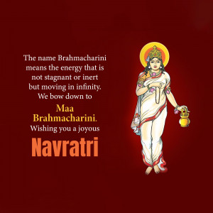 Image of Goddess Brahmacharini with Navratri greetings