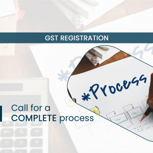 Image depicting GST registration process with a pen writing 'Process' on a document.