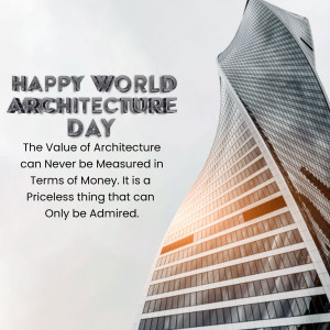Image celebrating World Architecture Day with a modern building.
