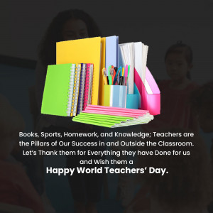 School supplies and a thank you message for teachers