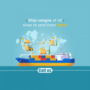 Illustration of a cargo ship with routes to and from India