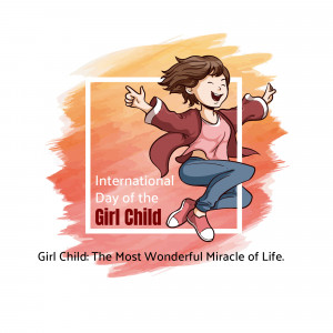 Illustration of a happy girl celebrating International Day of the Girl Child