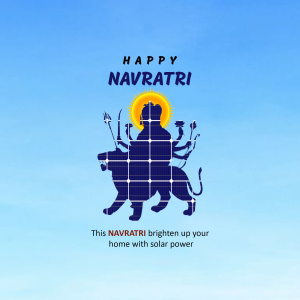 Happy Navratri Solar Power Marketing Image For Instagram