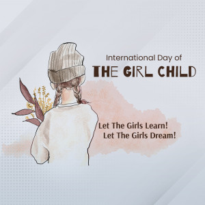 Watercolor illustration of a girl with a beanie, celebrating International Day of the Girl Child.